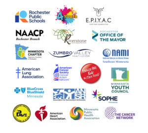 Logos of organizations supporting Love Your Lungs Olmsted poll results